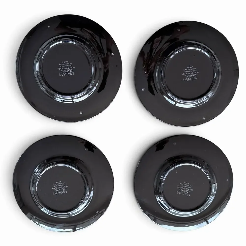 Mikasa Galleria OPUS BLACK FK701 Bread Plates Calla Lily 6.7 In set of 4 Japan